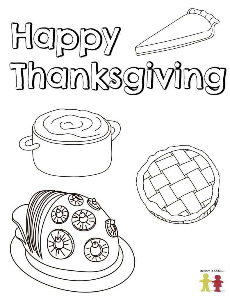 Thanksgiving Vegetables Coloring Pages