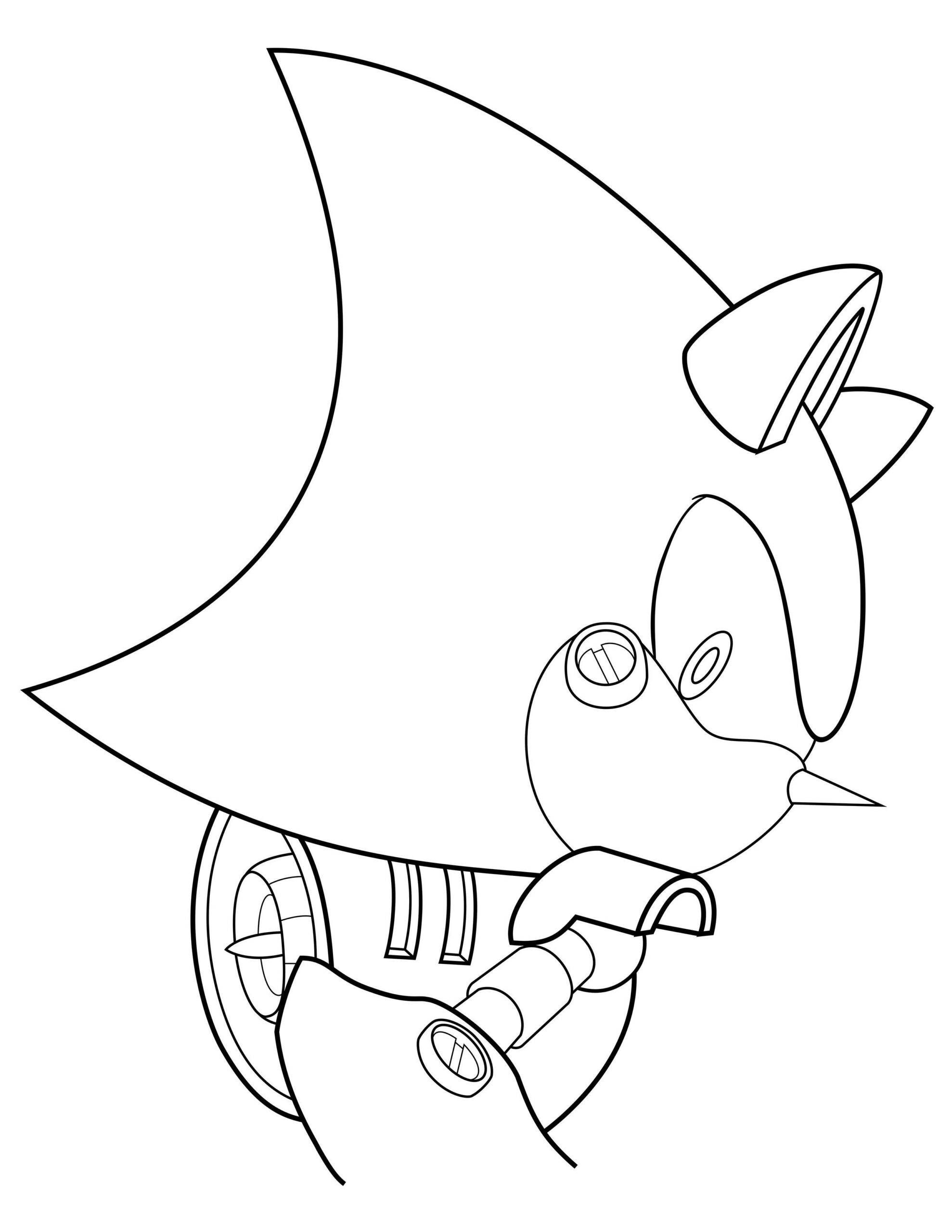 Unique Metal Sonic Coloring Pages