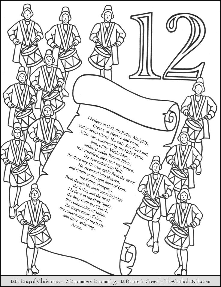 12 Days Of Christmas Coloring Pages Kids