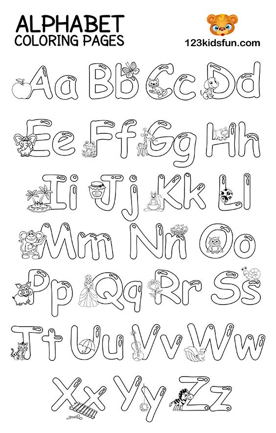 45 Alphabet Coloring Pages For Kids