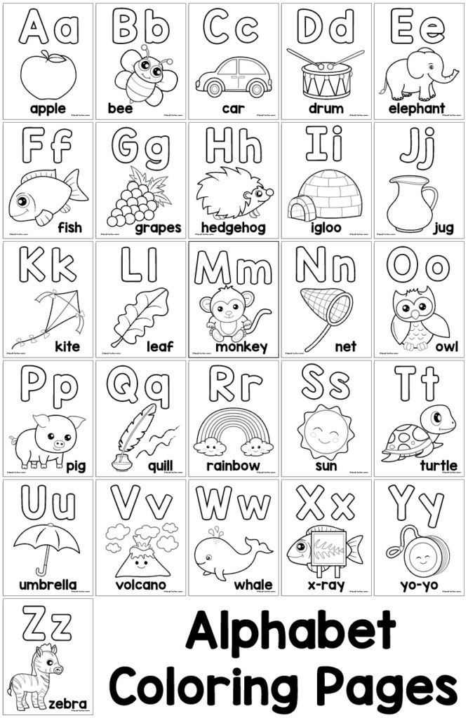 45 Alphabet Coloring Pages For Kids