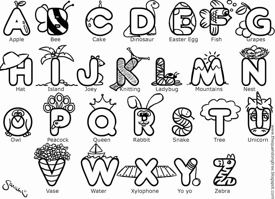 45 Alphabet Coloring Pages For Kids