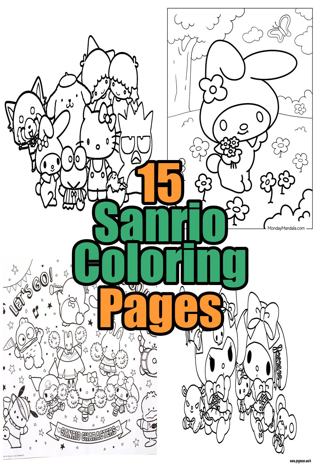 Sanrio Characters Coloring Pages Easy-b85fecc50c506e98097cccbfbc27e643