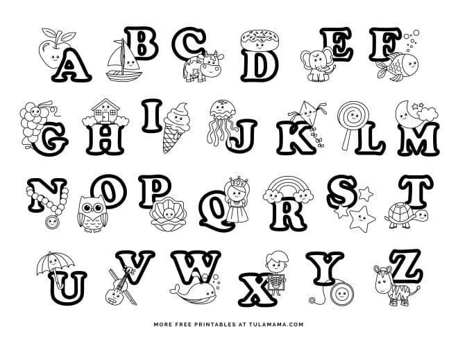 Alphabet Coloring Page A