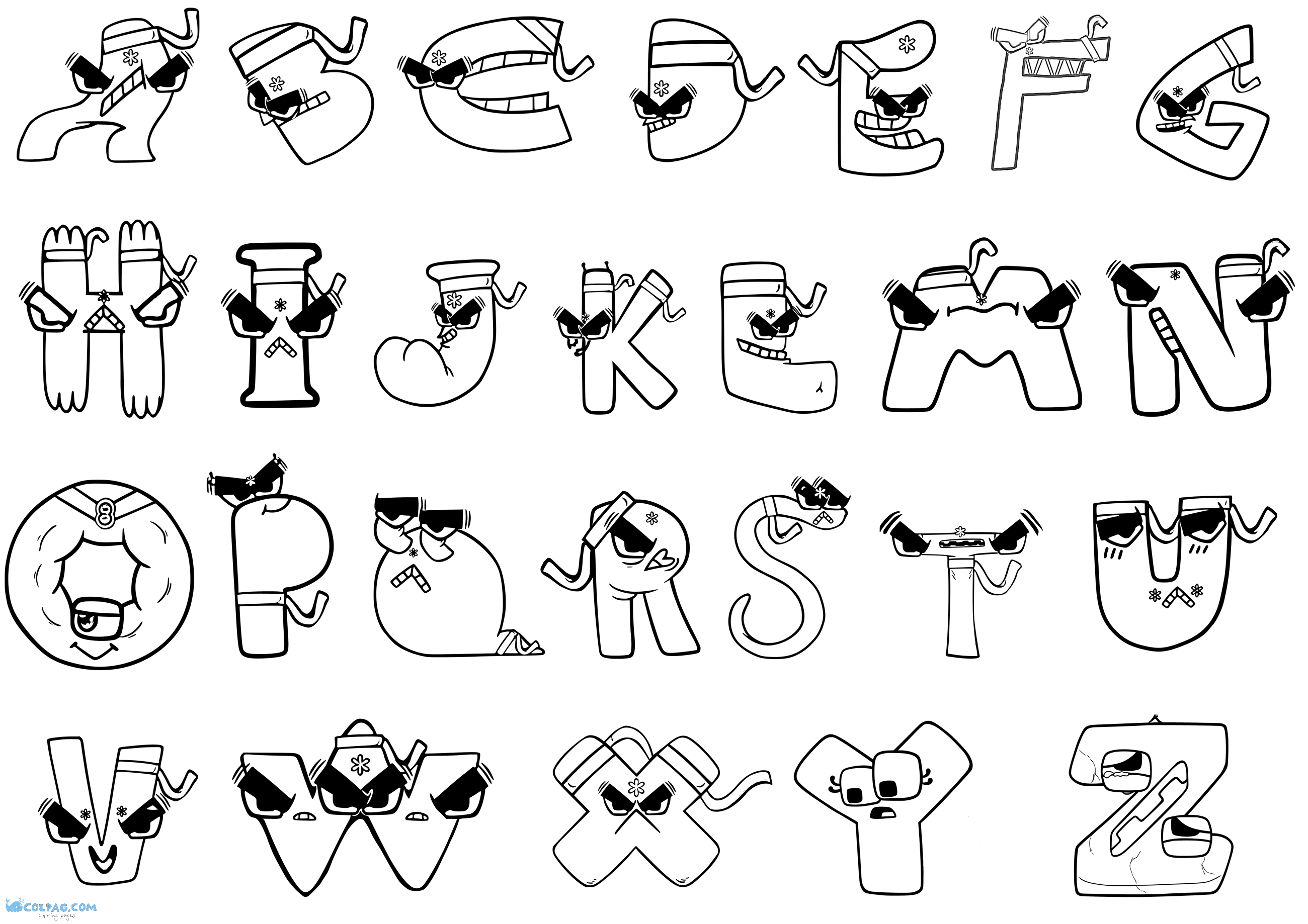 Alphabet Lore Coloring Pages A To Z