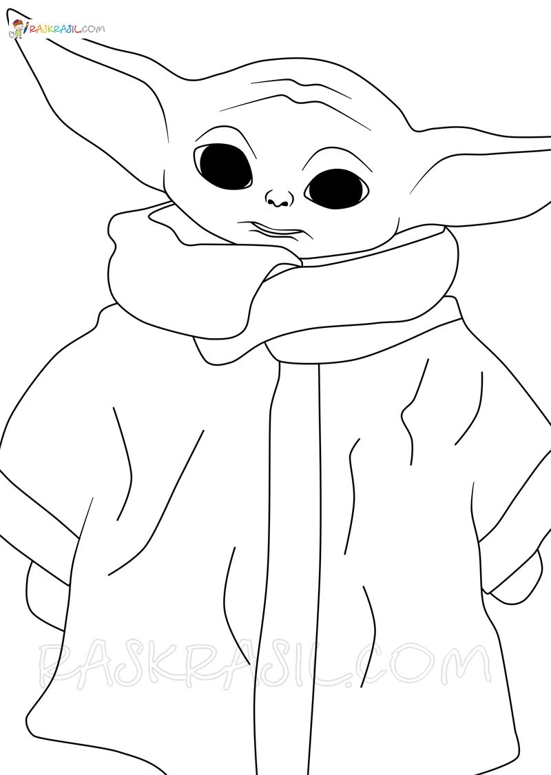 Baby Yoda Christmas Coloring Page Free Printable