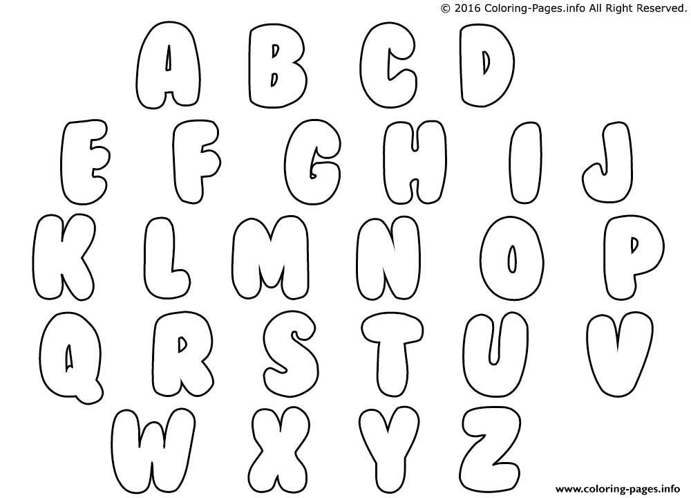 Bubble Letters Coloring Page