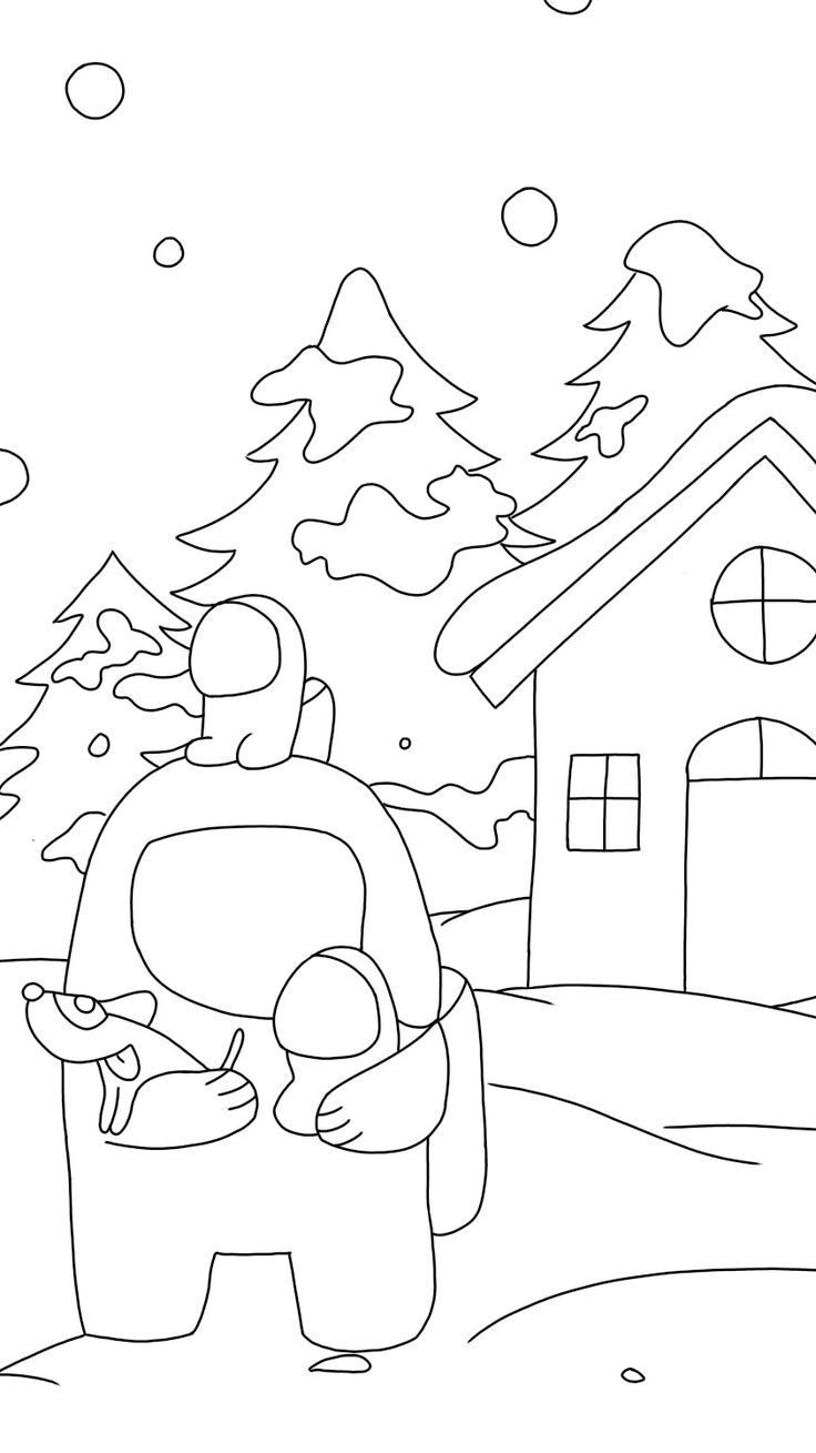 Christmas Among Us Coloring Pages