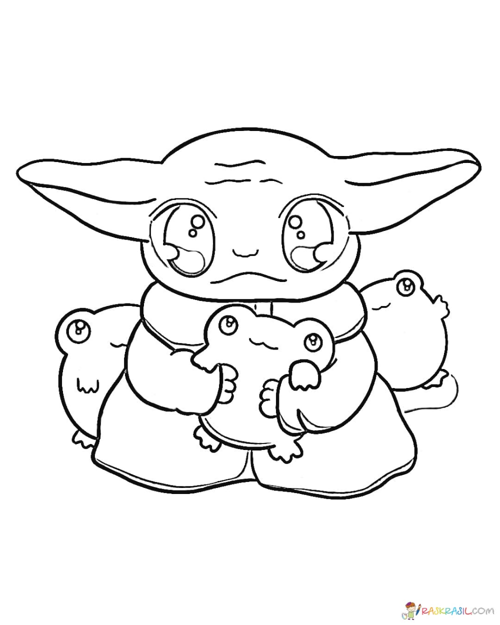 Christmas Baby Yoda Coloring Page