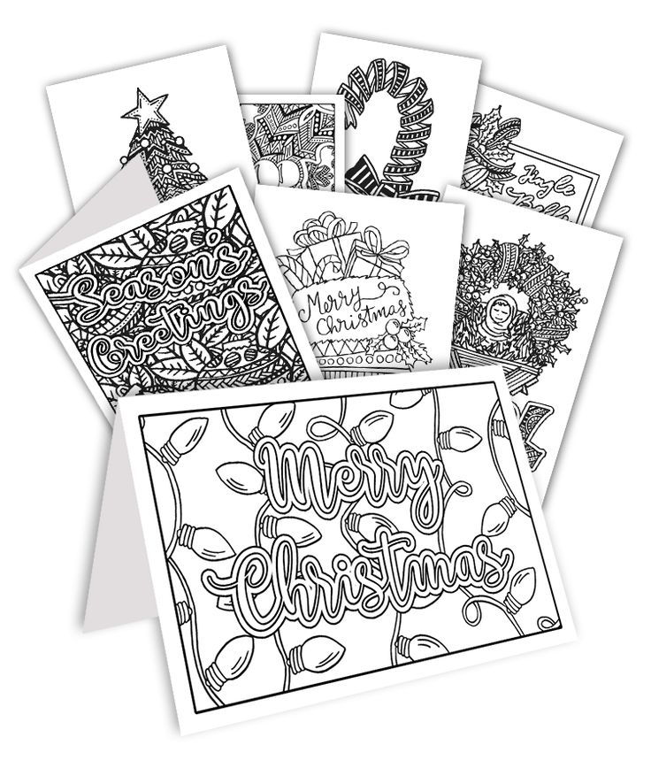 Christmas Coloring Cards