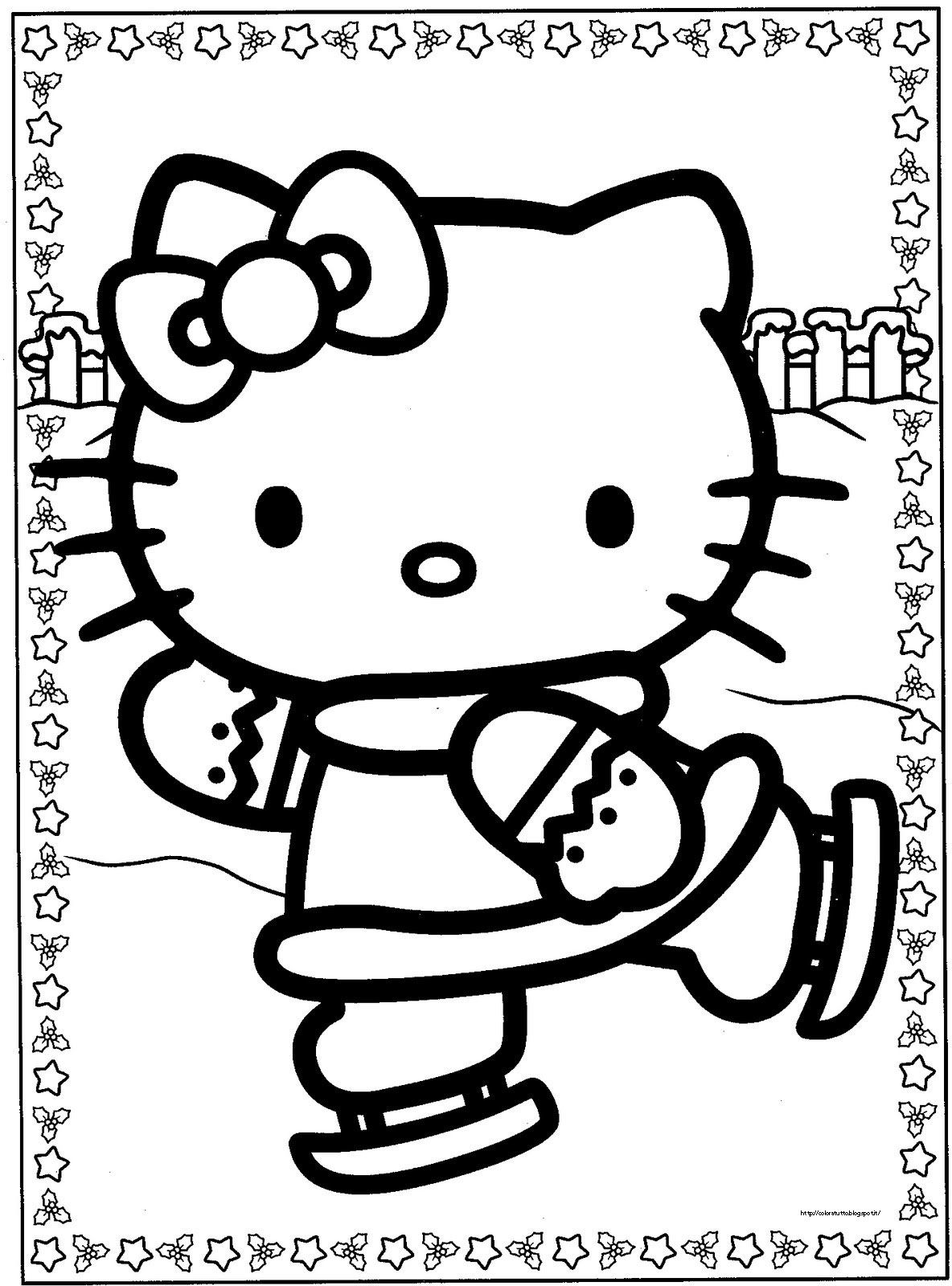 Christmas Coloring Hello Kitty