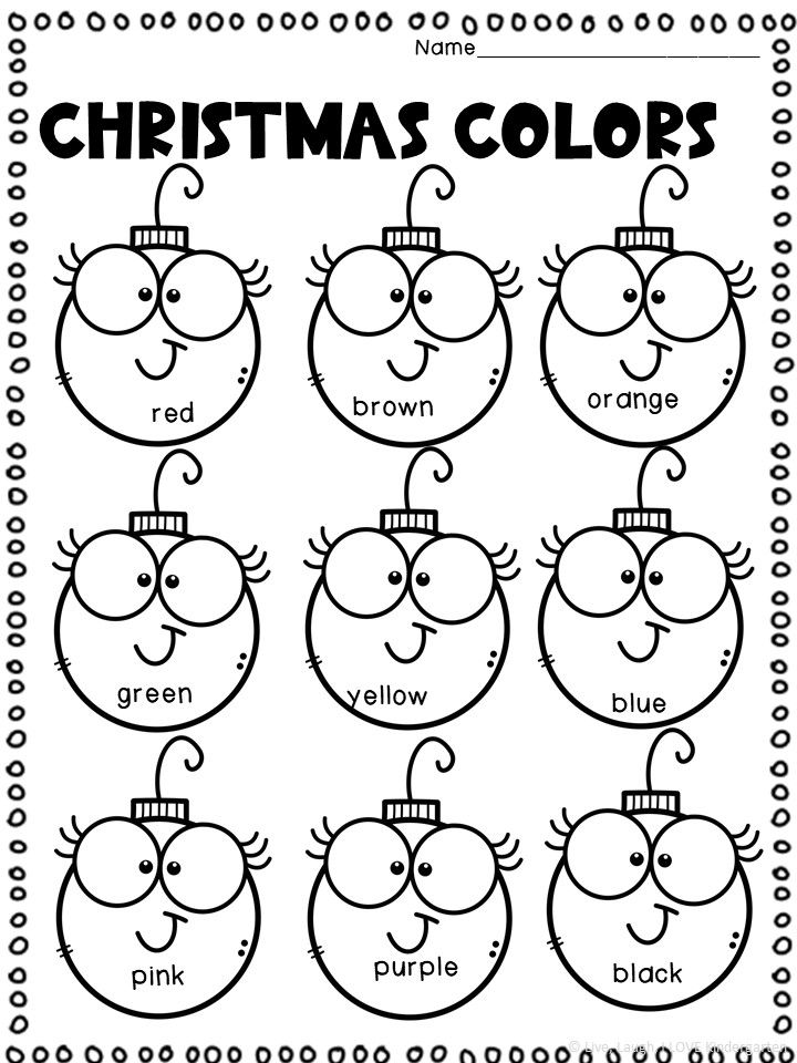 Christmas Coloring Kindergarten