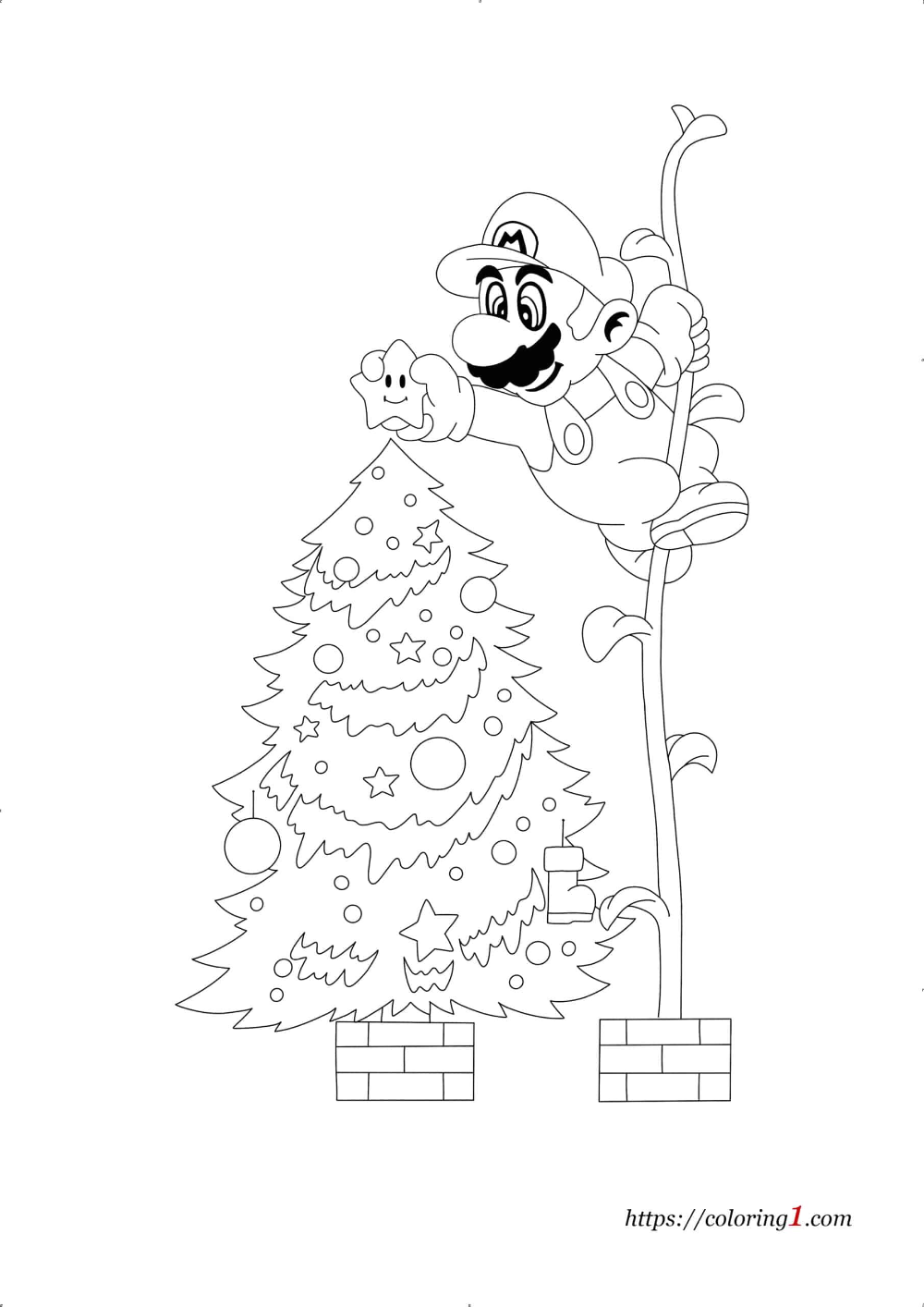 Christmas Coloring Mario