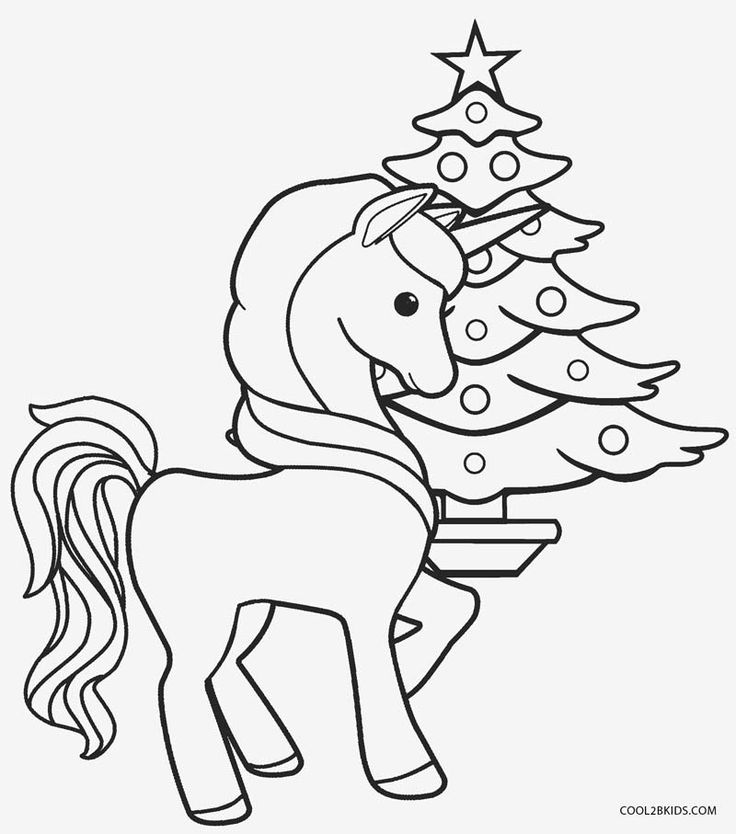 Christmas Coloring Unicorn