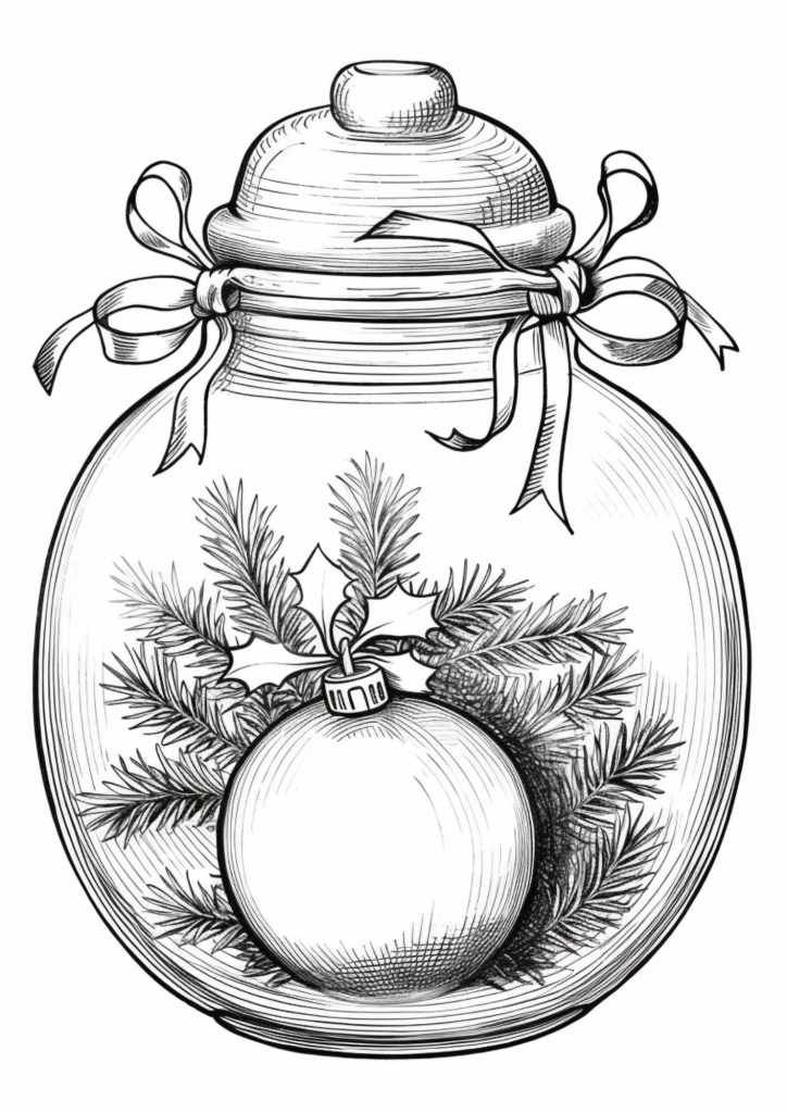 Christmas In A Jar Coloring