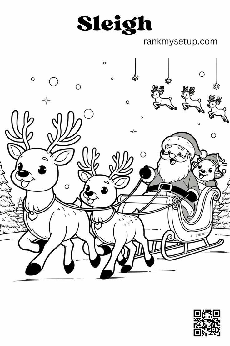 Coloring Pages Christmas Reindeer