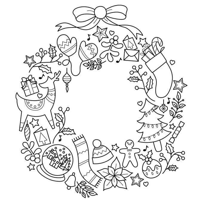 Coloring Sheet Christmas 3D