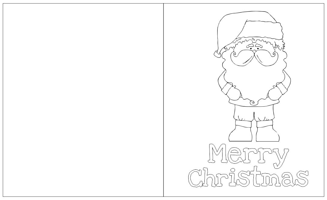 Easy Christmas Coloring Card Designs