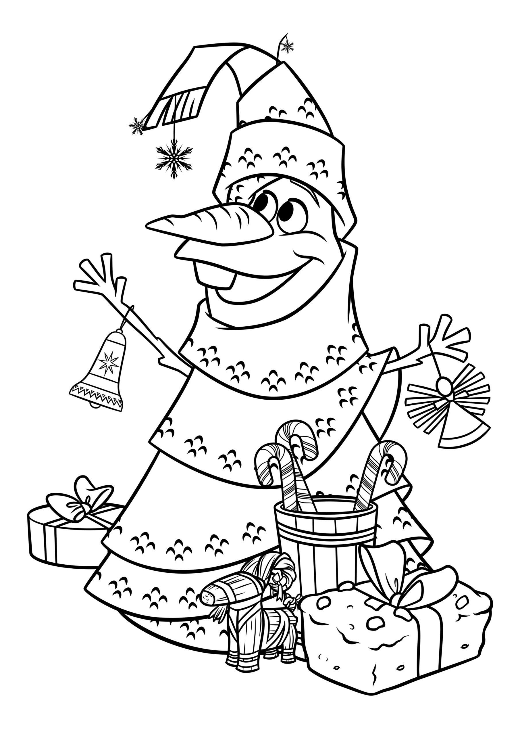 Elsa And Anna Christmas Coloring Pages