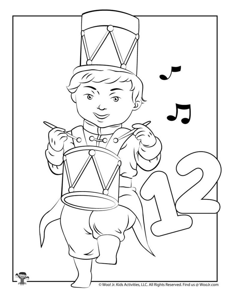 Free Printable 12 Days Of Christmas Coloring Pages