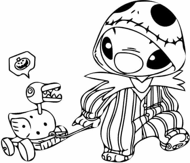 Halloween Coloring Sheets Stitch