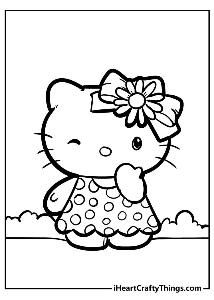 Hello Kitty And Stitch Coloring Page