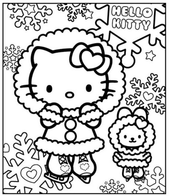 Hello Kitty Coloring Pages Christmas Printable