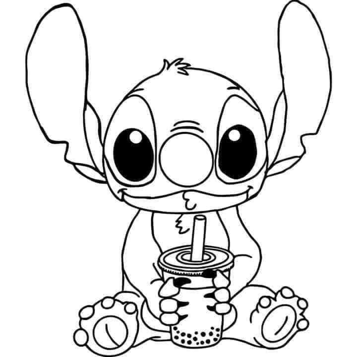 Hello Kitty Stitch Coloring Page