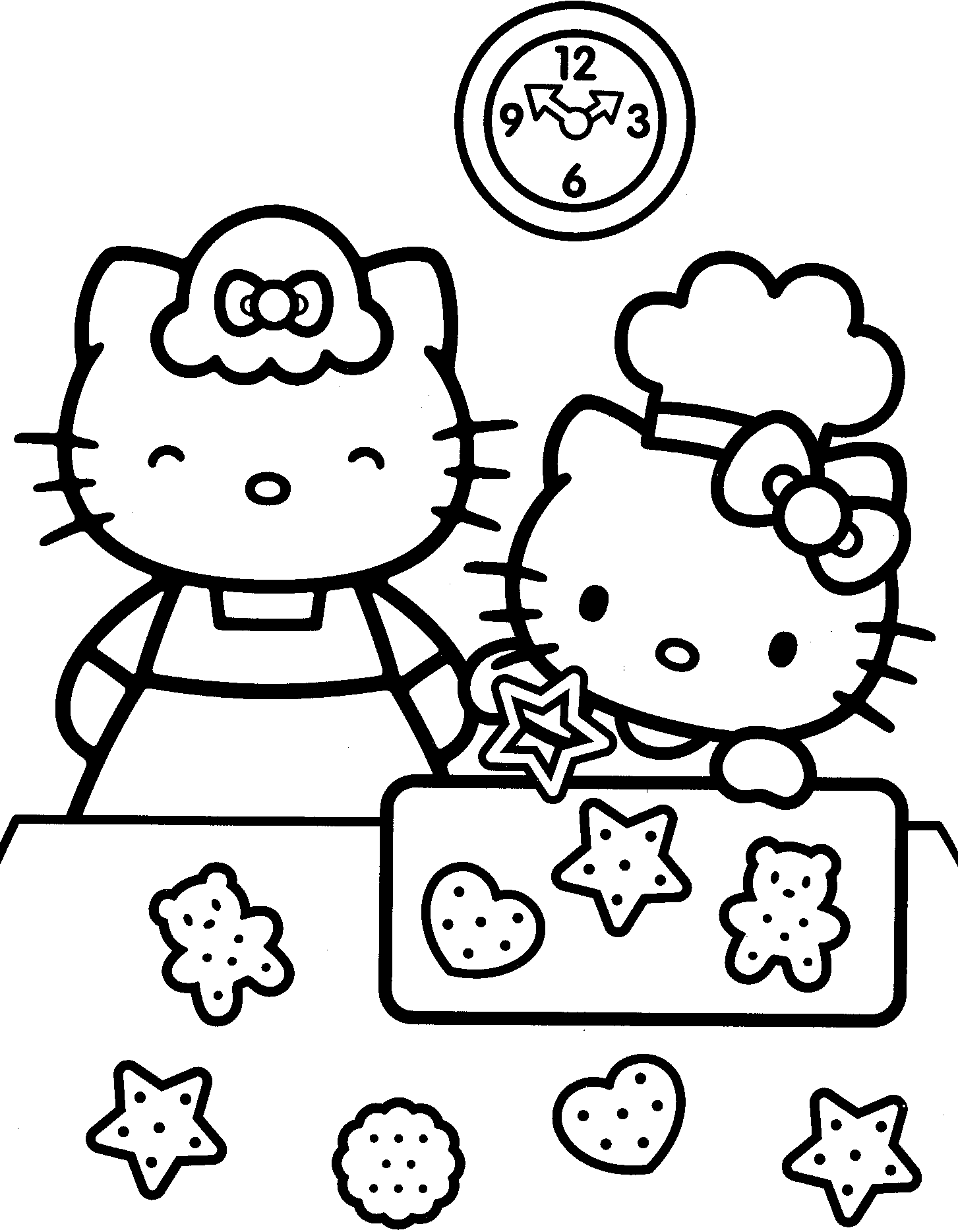 Hello Kitty Winter Coloring Page