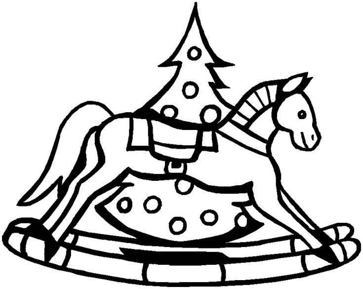 Horse Christmas Coloring Page