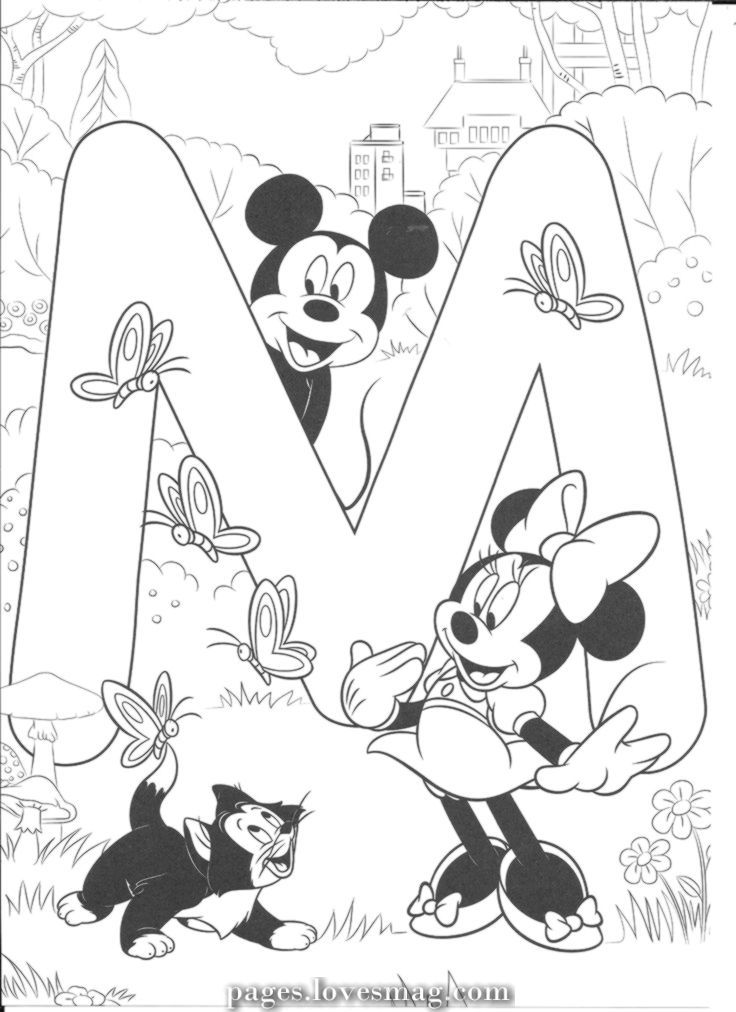 Letters Coloring Page Disney