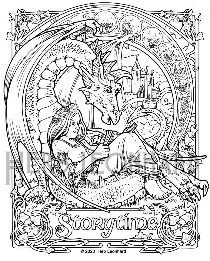 Letters Coloring Page Dragon