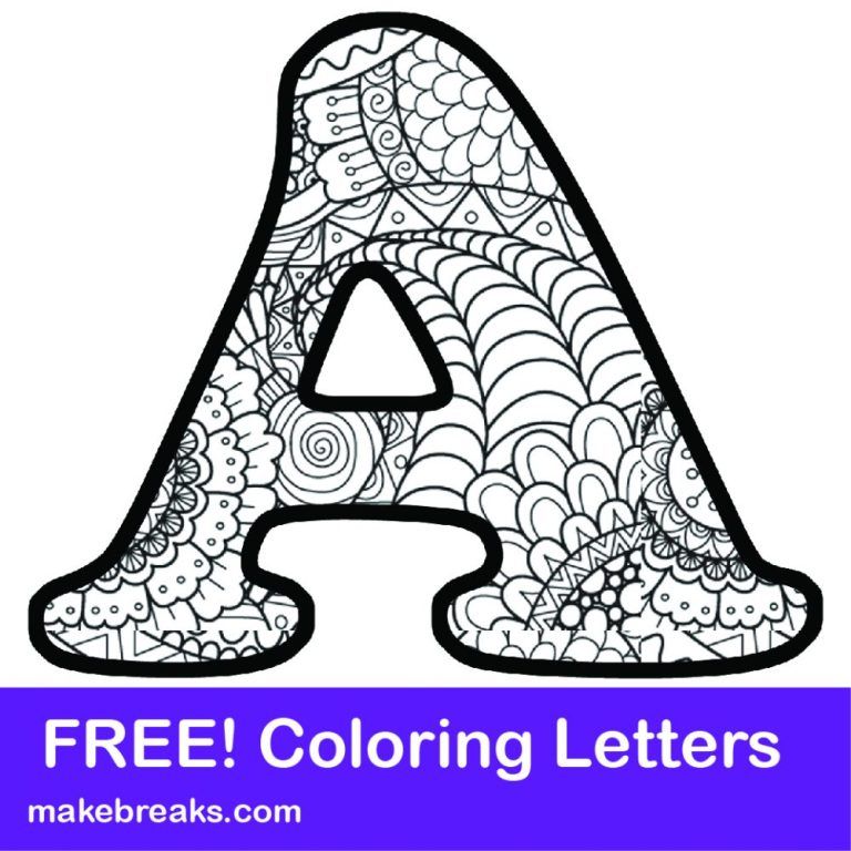 Letters Coloring Page Editable