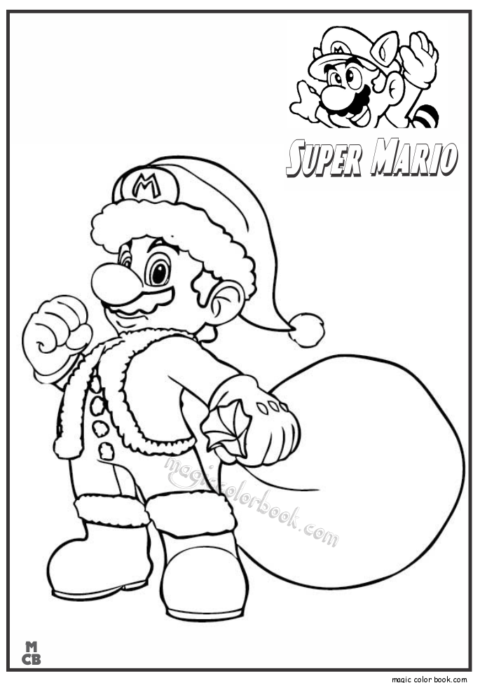 Luigi Christmas Coloring Pages