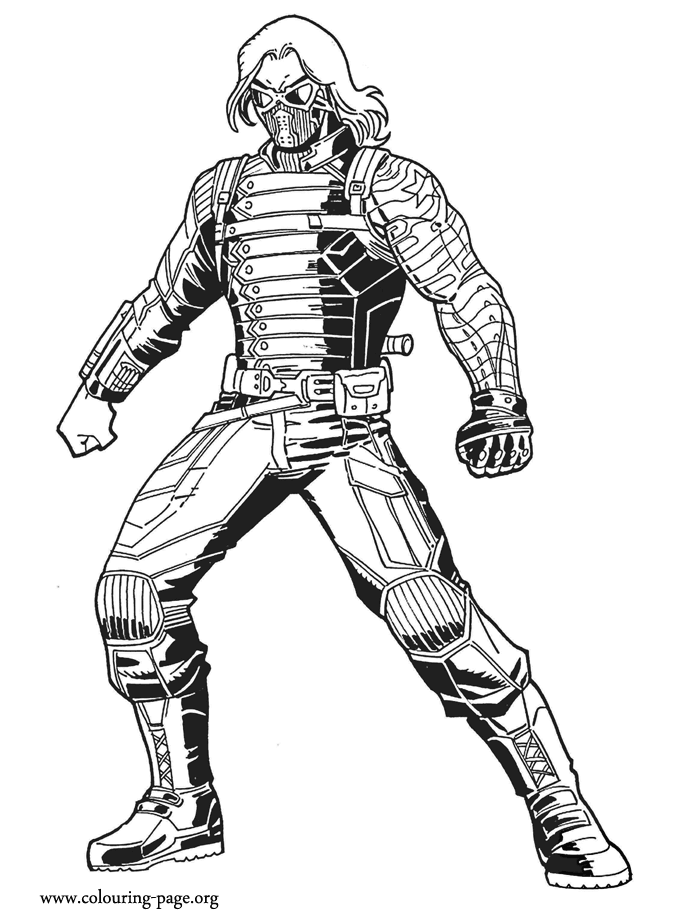 Marvel Coloring Pages Winter Soldier