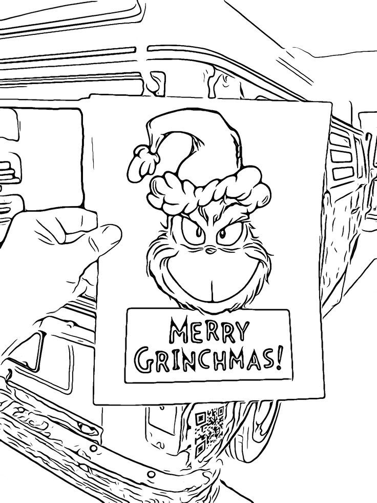 Merry Christmas Grinch Coloring Pages