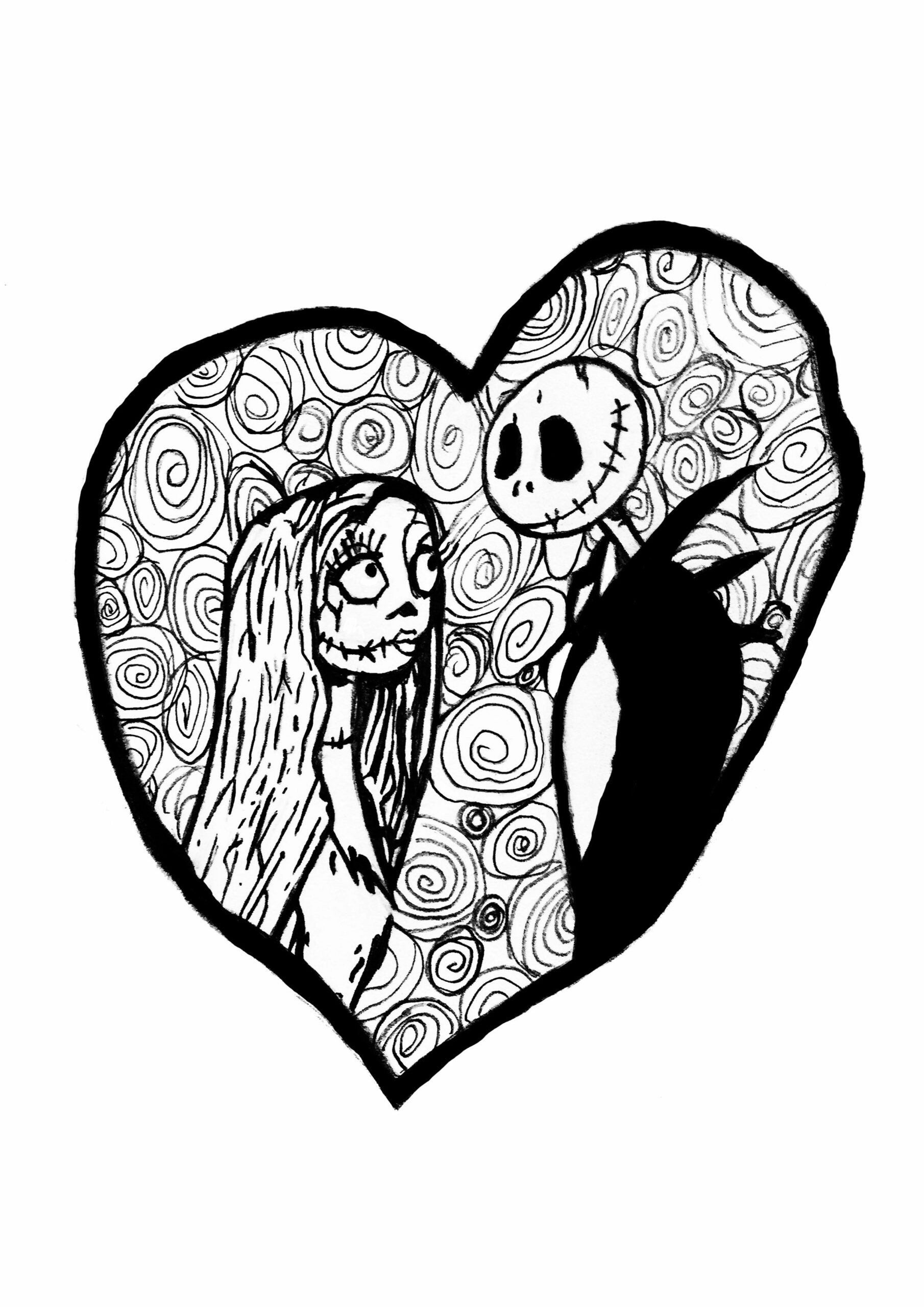 Nightmare Before Christmas Stitch Coloring Pages