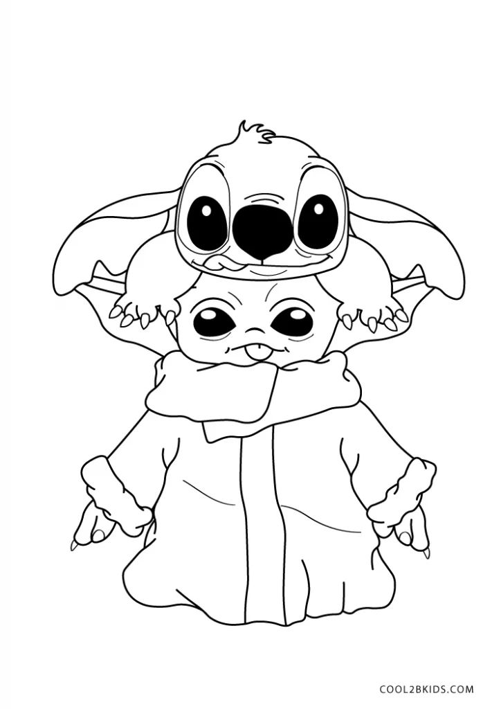 Stitch And Yoda Coloring Pages