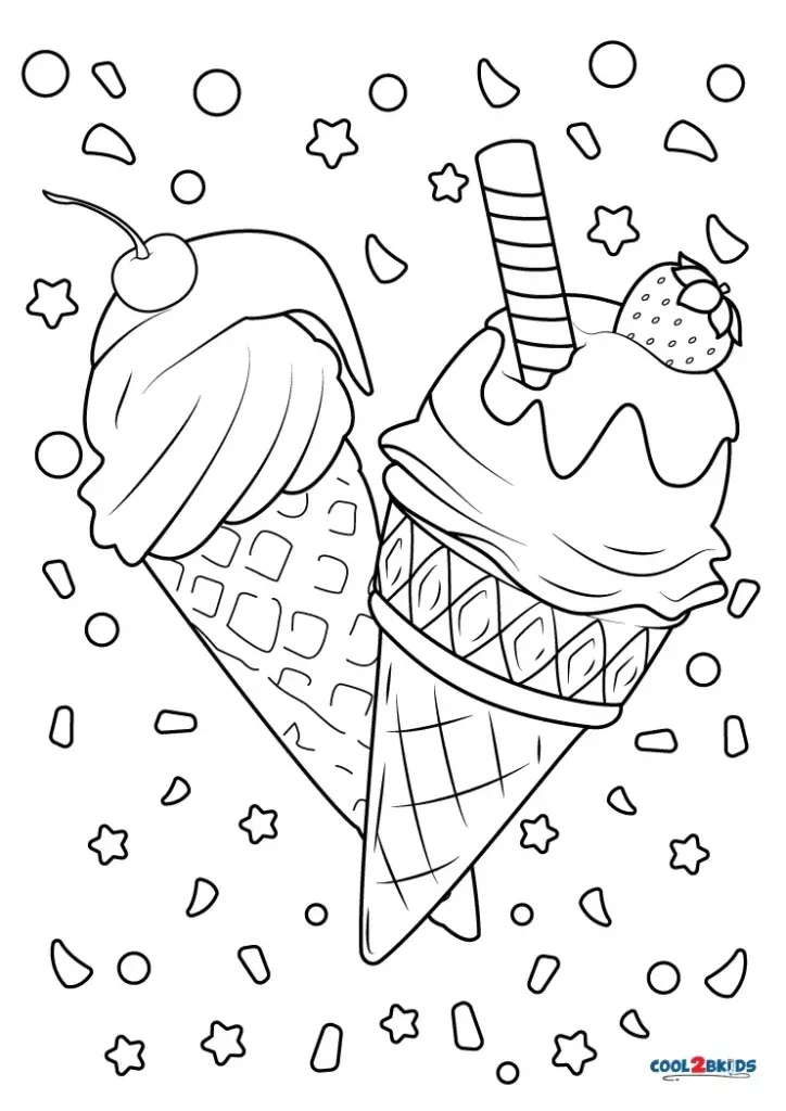 Stitch Coloring Pages Ice Cream