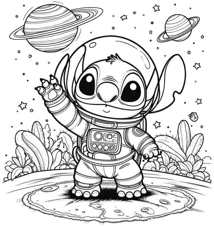 Stitch Easy Coloring Pages