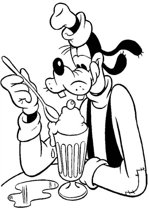 Stitch Eating Ice Cream Coloring Page