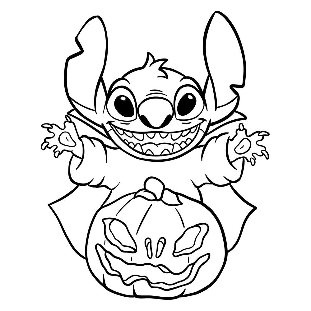 Stitch Halloween Coloring Pages Printable