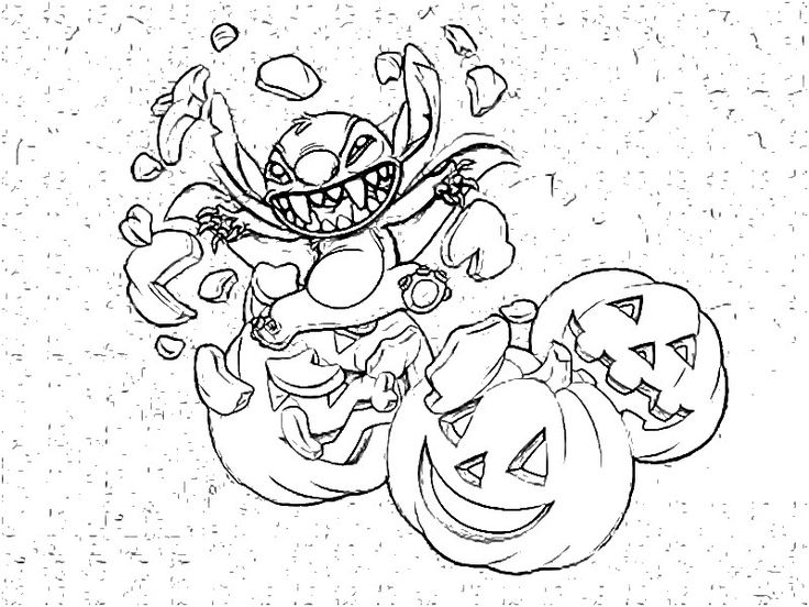 Stitch Halloween Coloring Pictures