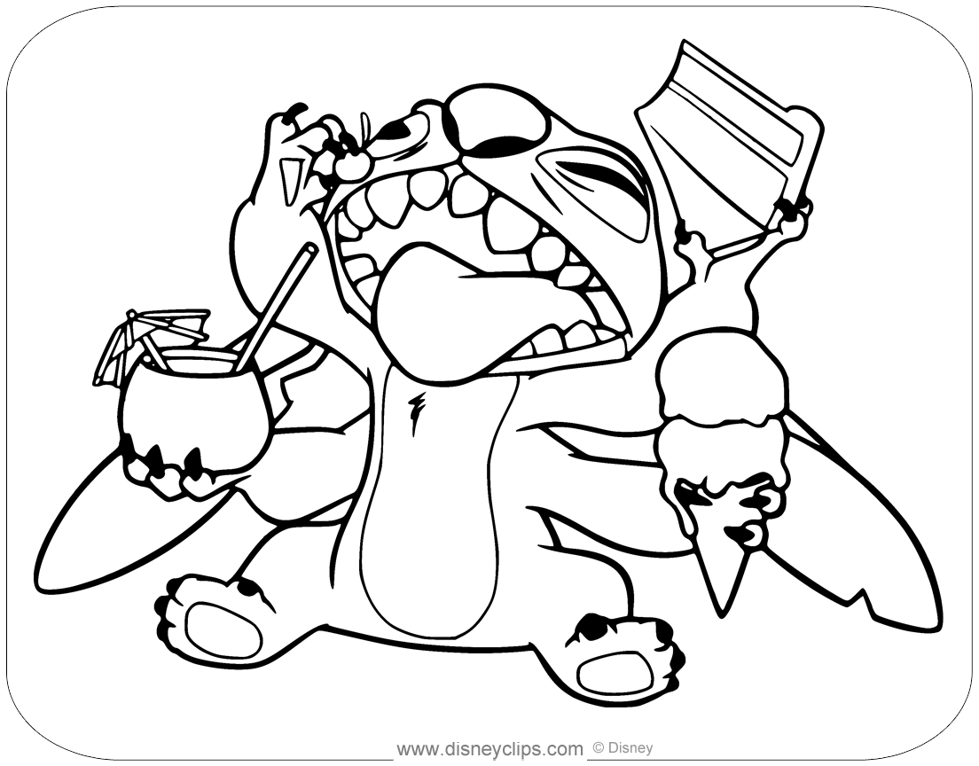 Stitch Thanksgiving Coloring Page