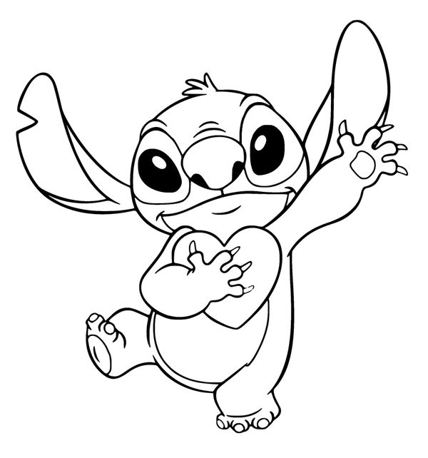 Stitch Valentine Coloring Pages