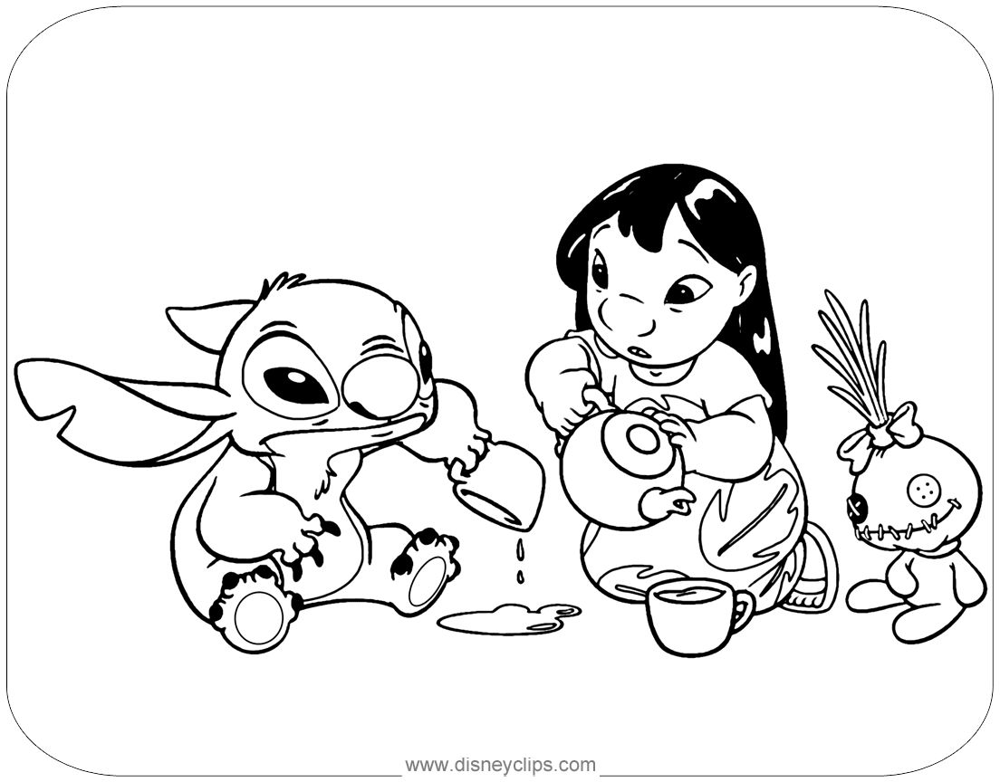 Stitch Winter Coloring Page