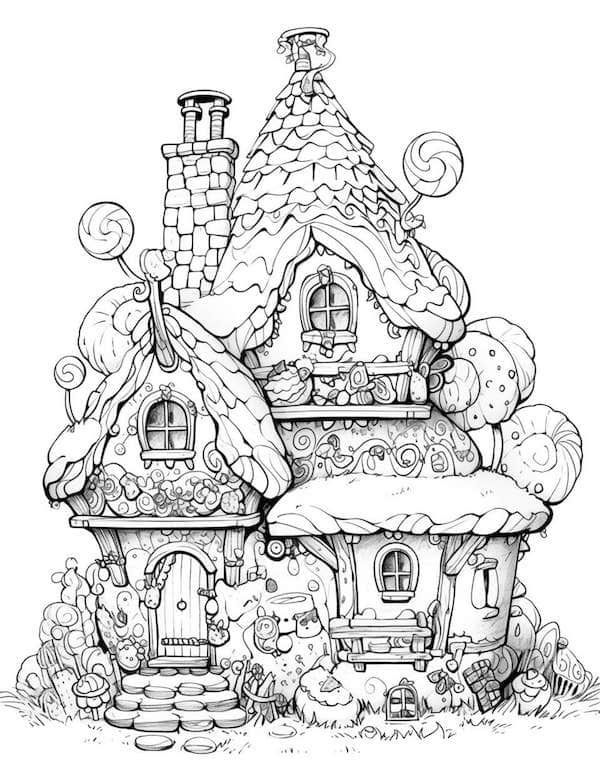 Winter And Christmas Fairy Houses Coloring Book