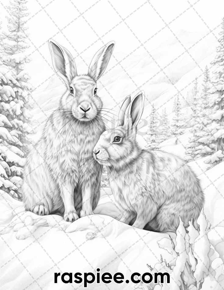 Winter Bunny Coloring