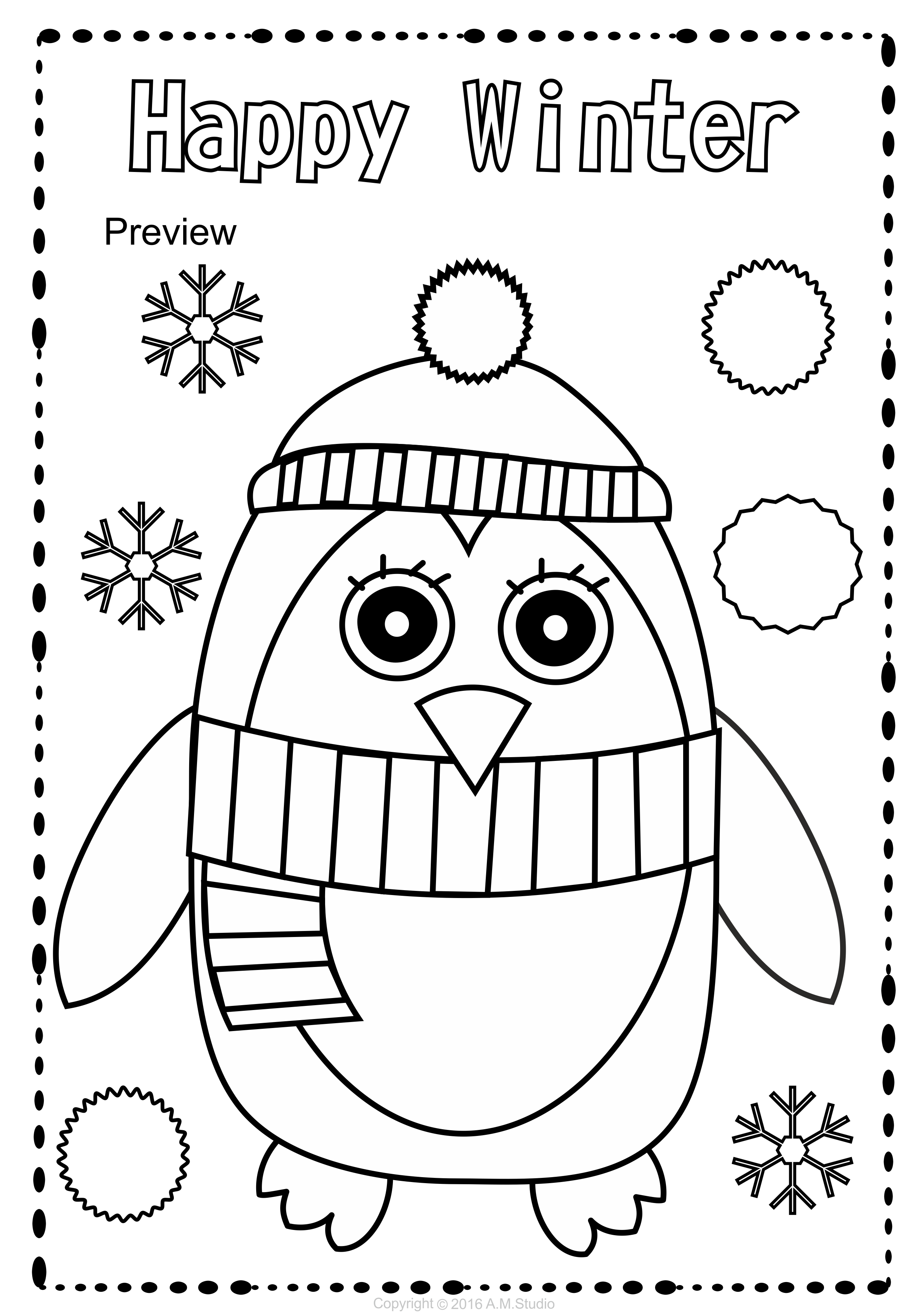 Winter Coloring Activities Preschool