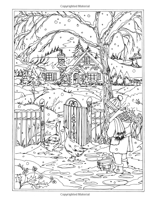 Winter Coloring Book For Adults